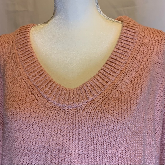 Old Navy Pink Blush V-Neck Cotton Knit Tunic Length Sweater Size Small - Picture 4 of 8